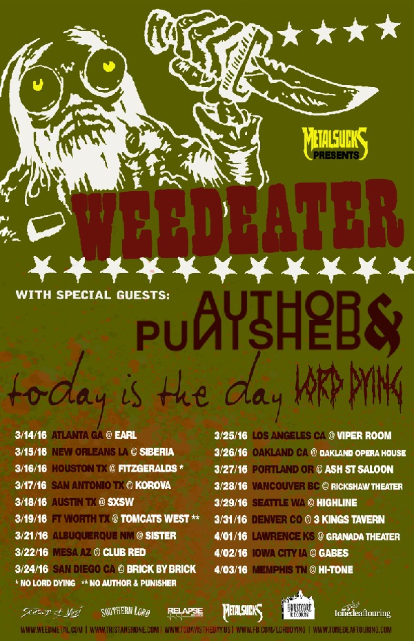 Author & Punisher tour dates flyer